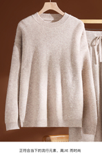 2025年秋季时尚百搭通勤亮片落肩元领，女装羊毛衫，玛莎羊绒