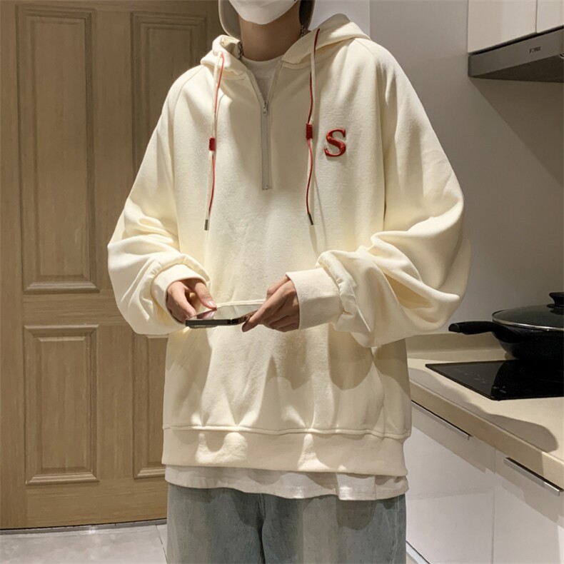 港风秋款男连帽拉链卫衣S字母刺绣休闲夹克外套WY024P50,男装卫衣,星座1013-1