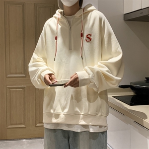 港风秋款男连帽拉链卫衣S字母刺绣休闲夹克外套WY024 P50图片