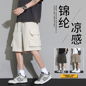 抖音品质冰丝运动短裤高街休闲五分裤子男A146-GY509特p35量大优图片