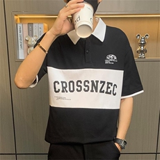 PL069-P40社会小伙polo衫短袖t恤男夏季衬衫领个性学生上衣潮，男装T恤，电商D310B-1