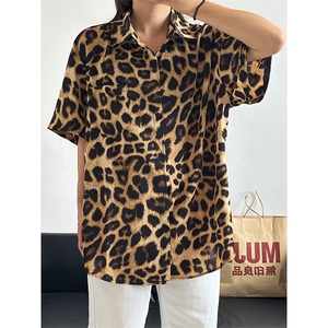 2025夏季新款豹纹夏威夷冰丝沙滩衬衫印花短袖 CS306-P30图片