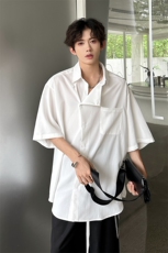 不规则纯色单品潮衬衫A071-C02-P38，男装衬衫，电商A071