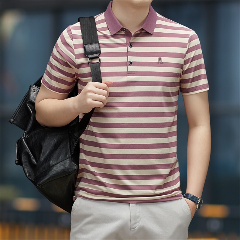夏季纯棉短袖T恤免烫POLO衫夏装新款男士休闲半袖上衣WK5808-P63,男装Polo衫,星座1105-3
