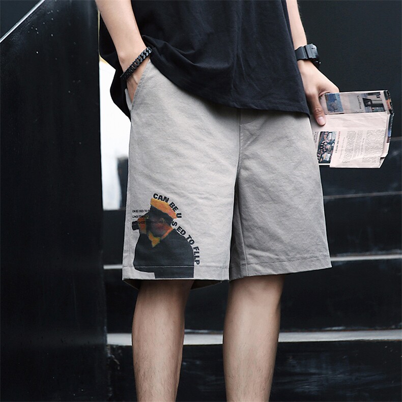 A003-HK7015-P40 夏装男士时尚印花个性潮流休闲短裤 港风图片