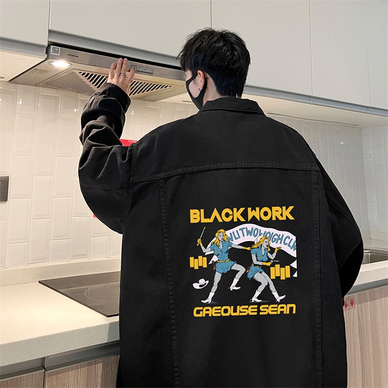 牛仔夹克男大码牛仔外套男茄克NJ77304-P60加绒款-P75,男装夹克,电商A040