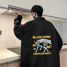 牛仔夹克男大码牛仔外套男茄克NJ77304-P60加绒款-P75，男装夹克，电商A040