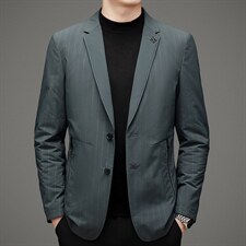 秋冬季新款商务休闲男士西服领中青年外套羽绒服SNNYR88619-P215，男装羽绒服，电商B212（原钱塘6029）