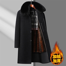 新款主推脱卸内胆长款大衣呢大衣男爸爸外套商务装TR9903-P175，男装毛呢大衣，星座1105-3