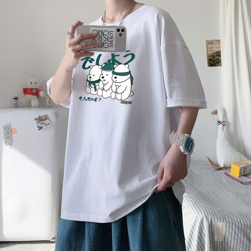 夏季新款潮牌流行印花帅气青少年宽松男士休闲T恤T1540-P20,男装T恤,电商A128