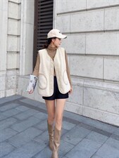 现货皮毛一体马甲，女装马甲，魅力布梵