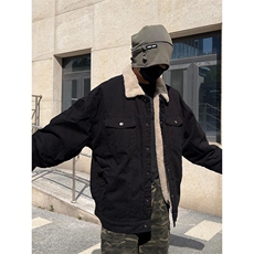 现货加绒牛仔棉服男冬季棉衣外套羊羔绒翻领夹克毛领MY1089-P110，男装夹克，星座1103-3