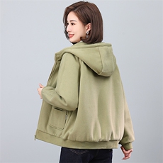 2024冬季连帽时尚休闲羽绒棉加厚保暖舒适棉服，女装棉衣/棉服，独衣靓