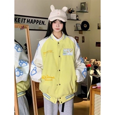 春季新款港风美式卡通刺绣拼接立领棒球服夹克外套潮JK1427-P85，男装夹克，星座313A(原308A-2)