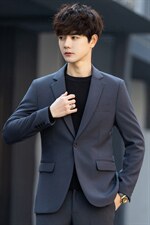 22春季男百搭新款商务正装纯色修身时尚休闲西服外套XF8609P155，男装西服，电商A355（原A415）