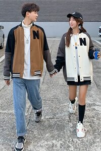709-MY09-P95 20冬款 冬季保暖加厚复古拼接撞色夹克棉服男图片