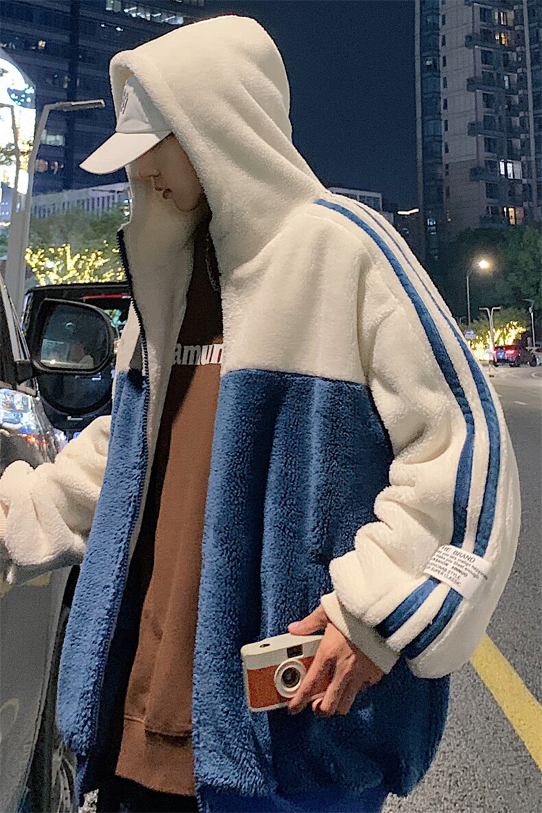 2024冬款潮加绒时尚棉衣羊羔绒保暖连帽外套男女921-P110控价158,男装棉衣,电商A441-1