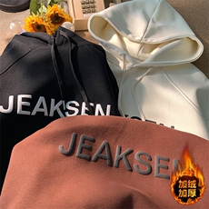 卫衣秋冬连帽加绒加厚宽松字母套头休闲大码上衣JK22301Jp75控88，男装卫衣，星座605(原A050)