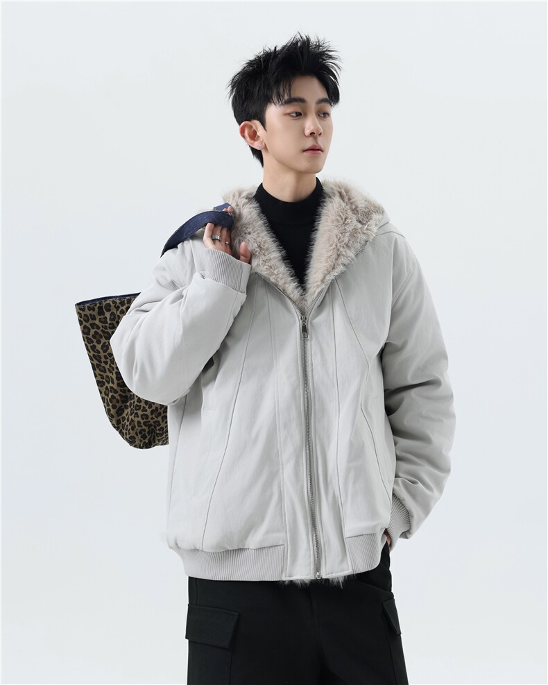 解构座山雕连帽棉服男女宽松解构毛高级毛领棉衣外套2317P118,男装棉衣,星座506-1