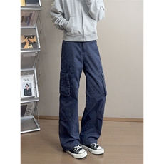 B221美式ins暗黑高品质多口袋休闲工装裤子LK24371-P70控98，男装休闲裤，电商B221
