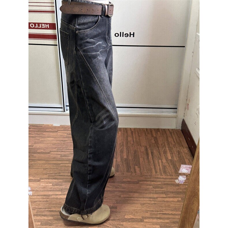 【有货】N1057CC-特P55弯刀牛仔裤男女同款阔腿裤子,男装牛仔裤,星座1007（原301D）