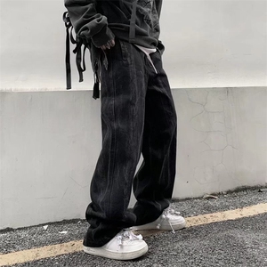 牛仔裤男直筒宽松潮牌阔腿休闲学生拖地百搭潮流高街长裤N032-P40图片