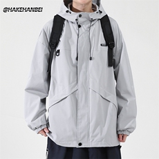 美式机能工装春秋潮牌冲锋衣大码连帽休闲XZ225-3-JK021-P75控105，男装棉衣，星座225-3