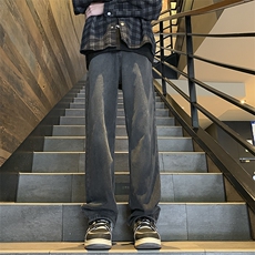现货2024春秋款宽松水洗做旧直筒牛仔裤男-特P38-限价68，男装牛仔裤，星座310A-1
