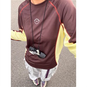 高品 户外山系轻薄透气速干撞色骑行运动长袖T恤男女 A1354-P48，男装T恤，星座1505