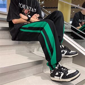 网红裤子男秋季潮流宽松休闲长裤韩版修身束脚运动裤JQ68P35图片