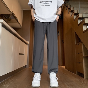 8XL-M 特大码冰丝裤薄款夏速干垂感抗皱长裤宽松束脚裤男K978P45图片