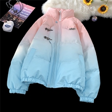 XZ230-1MY58冬款平铺简约轻奢扎染渐变飞机扣休闲面包服P128控158，鞋类箱包手腕包，星座230-1