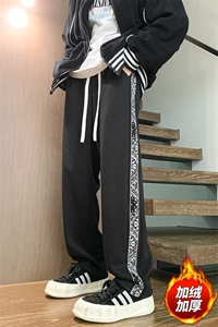 木地板新款男百搭设计感加绒港风休闲裤K66H-P50图片