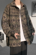 8XL-M复古大码民族风衬衫男款秋冬季加厚粗呢藏式外套CS29001P68，男装衬衫，电商B312