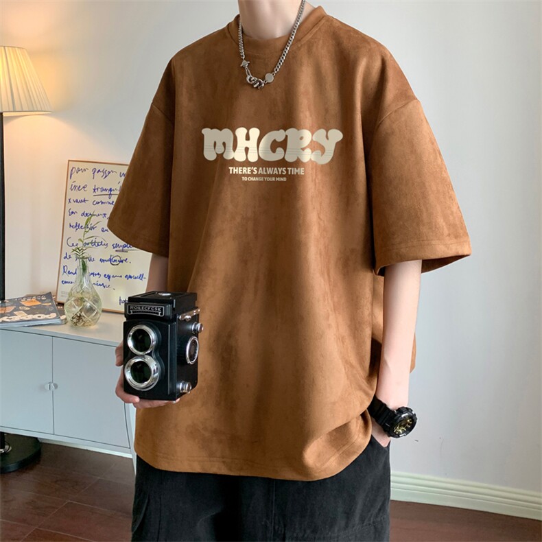 麂皮绒！重磅麂皮绒短袖t恤男JPDX87-P25,男装T恤,电商B367