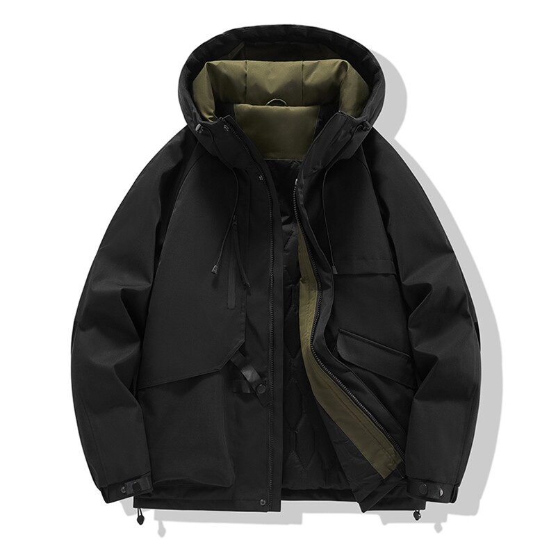 现货5W件冬季三防美式boxy解构连帽雪山冲锋衣棉衣男女棉服厚外套，男装夹克，电商A486-1