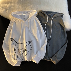 WY2193-P35加绒款-P40纯棉连帽卫衣男大码运动帽衫宽松薄外套男，男装卫衣，电商A040