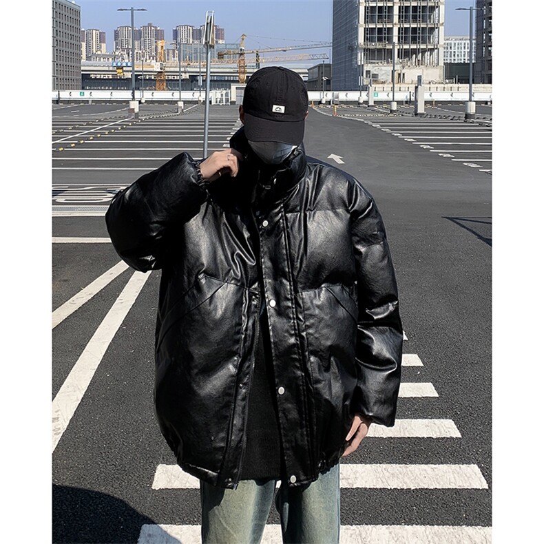 皮棉服男韩版潮流高街帅气加厚2024冬季新款ins宽松棉衣MF152-P89,男装棉衣,星座412-3