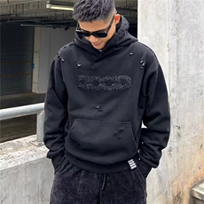 JY579-P53钻碎破洞连帽卫衣男女同款，男装卫衣，星座1501-3