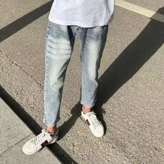 1506-1/K9991/P42潮男四道杆印花水洗牛仔裤男直筒显瘦复古牛仔裤，男装牛仔裤，星座1506-1