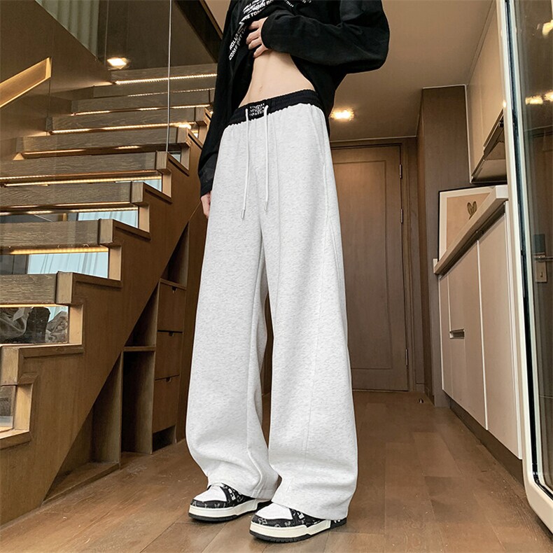 休闲裤男秋季新款港风宽松高品质华棉复合牛奶丝长裤K8558-特P40，男装休闲裤，星座214-9