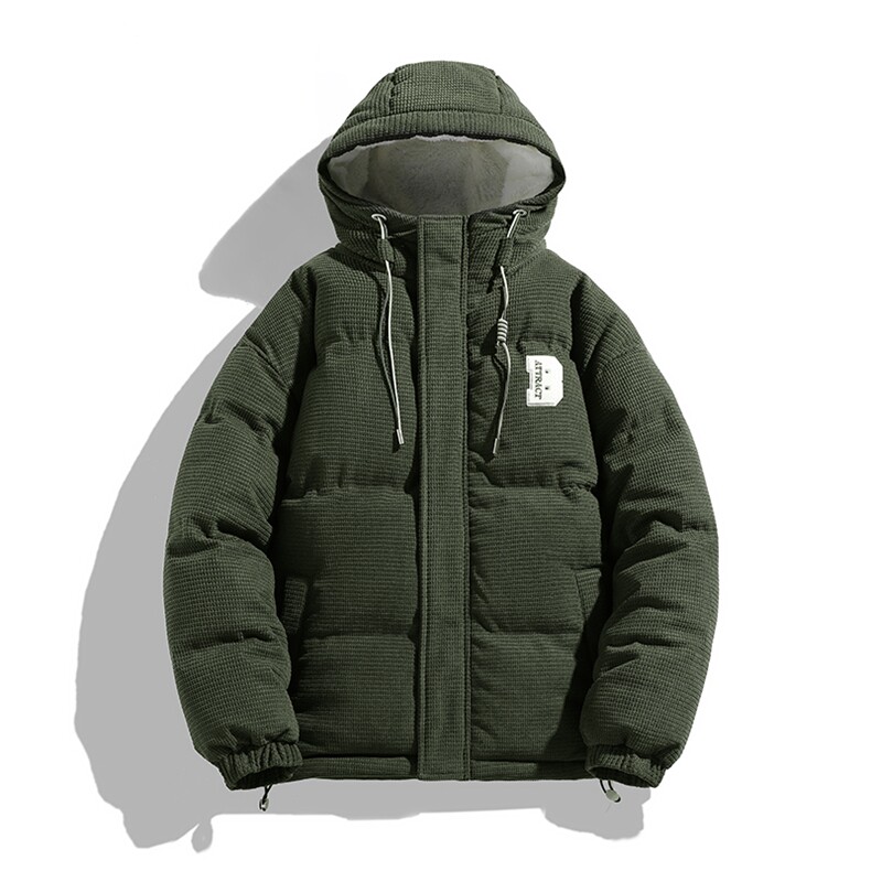 冬季青少年灯芯绒连帽棉衣潮牌羊羔毛加绒加厚棉服外套5305-P85图片