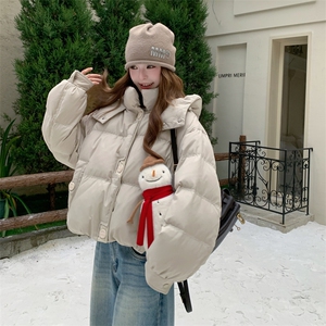 新款羽绒服韩东大门加厚保暖洋气时尚百搭连帽面包服女图片