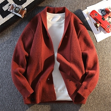 25887-特P60秋季时尚V领毛衣开衫男针织衫潮牌不规则夹克外套，男装针织衫/毛衣，电商D310B