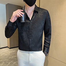 社会小伙店主风纯色长袖衬衫301A-1/CS511/P55，男装衬衫，星座301A-1