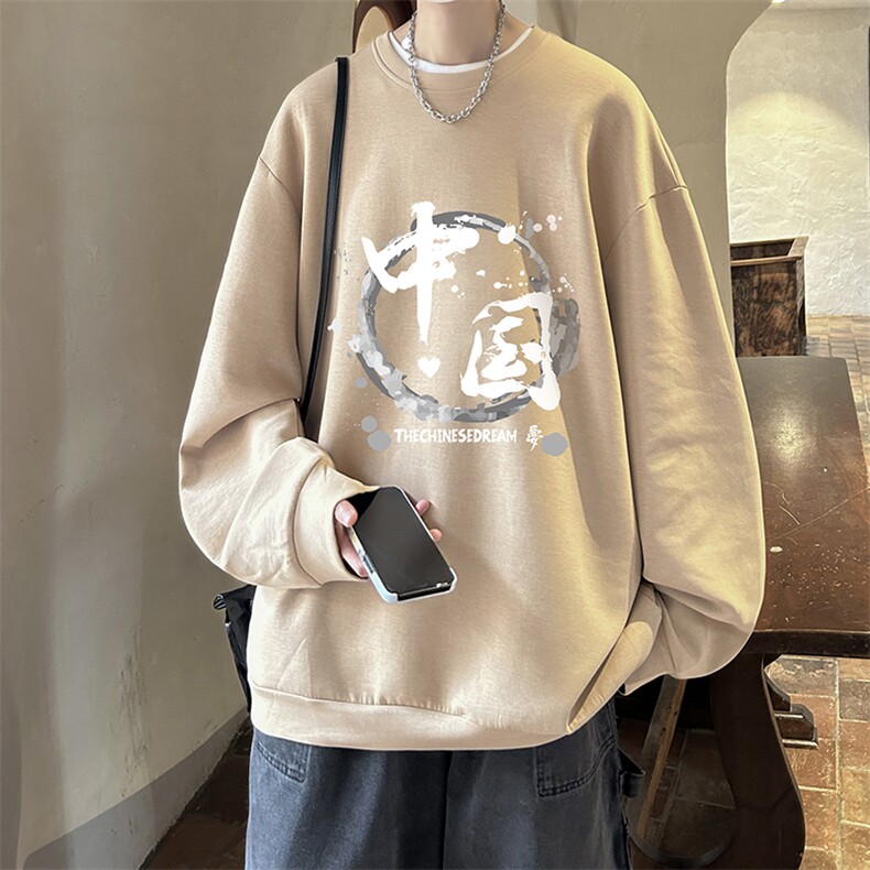 控38简约帅气百搭长袖t恤男大码卫衣T4134-P25加绒款-P35,男装卫衣,电商A040