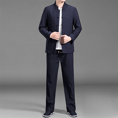 BAMJ-7108钱塘2020-2中老年男士春季唐装休闲套装量大价优P153，男装休闲套装，钱塘207-2