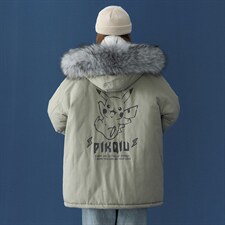 MM48078-P130 冬季大毛领棉衣女港风加厚保暖棉袄女派克服图片