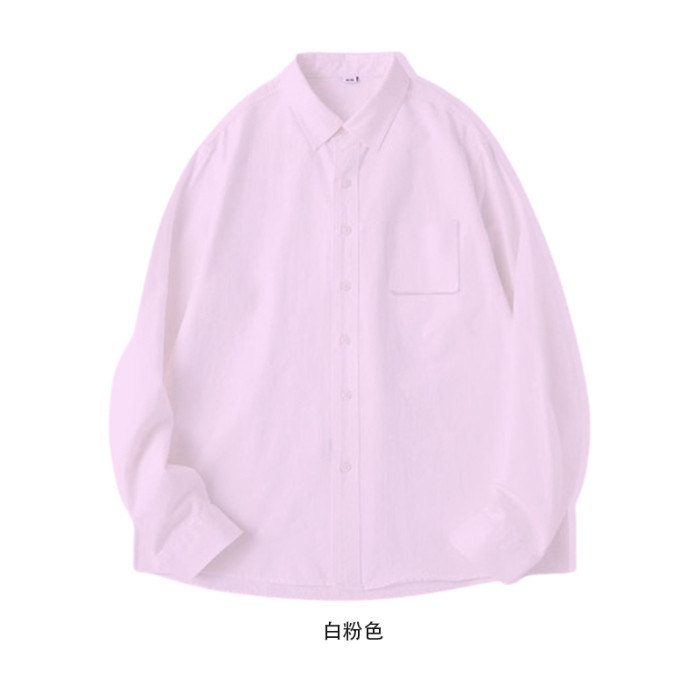 TC614-P45纯色衬衫女设计感小众内搭外穿衬衣宽松开衫外套,男装衬衫,星座617A-2