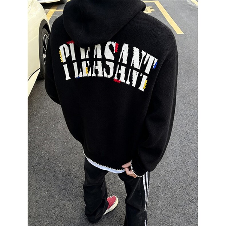 毛绒绒连帽羊毛衣重磅针织浅花灰秋冬加厚保暖帽衫ME32,男装针织衫/毛衣,星座1116A（原606A-3）